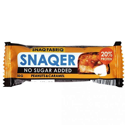 Батончик глазированный «Snaqer» фундук-карамель, вес: 50 гр.