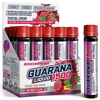 Энергетик жидкий «Guarana Liquid 1500» малина, 25 мл.