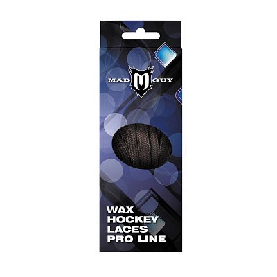 шнурки хоккейные с пропиткой «pro-line» цв: черный, дл: 244 см.