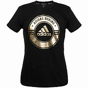 Футболка Combat Sport T-Shirt Boxing черно-золотая adiCSTS01B