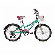 Велосипед 20" «BELLA» цв: мятный, стальная рама, 6 скоростей,тормоза V-brake