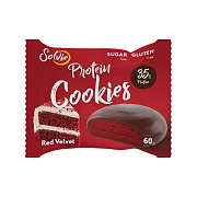 Протеиновое печенье «Protein cookies» в глазури без сахара, Red Velvet, вес: 60 гр.
