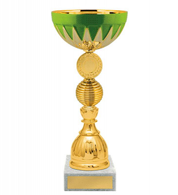 Кубок «K1599» без крышки, золото с зеленым, высота: 24,5 см.