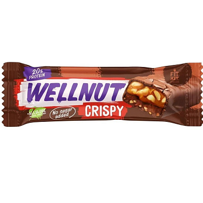 Батончик протеиновый «WELLNUT» crispy, вес: 45 гр.