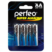 Батарейка пальчиковая «Perfeo Alkaline» алкалиновая 1.5V, АА-LR6-BL4, 4 шт.