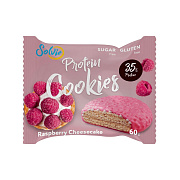 Протеиновое печенье «Protein cookies» в глазури без сахара, малиновый чизкейк, вес: 60 гр.